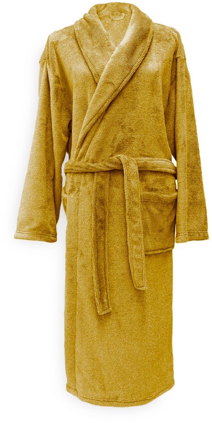 Zohome Peignoir Cara - Peignoir pour Dames et Messieurs - L - Manteau du matin - Convient pour le sauna - Or