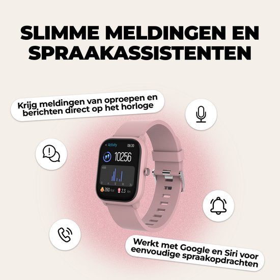 Denver Smartwatch Kids - Appel/SMS/Whatsapp - Pour Android & iOS - Podomètre - Activité du sommeil - Fréquence cardiaque, Moniteur de pression artérielle, Mode sport - SWK120RO