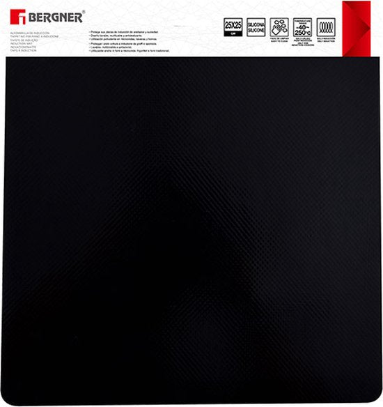 Bergner - Protecteur de plaque à induction - Carré - 25 x 25cm - Silicone