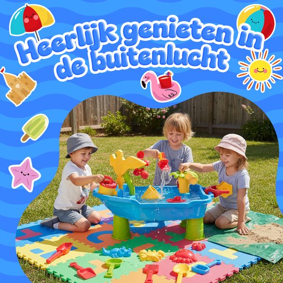 KidzKraze® Water Table M - Jouets d'extérieur - Jouets sensoriels - Table d'activité - Parcours d'eau - Table de sable pour enfants - Jouets de table de jeu d'eau - Accessoires inclus