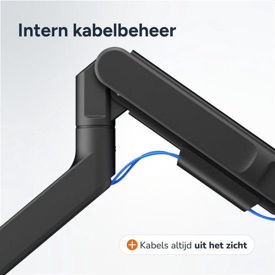 Skoov Bras pour écran avec vérin à gaz - Pour 13 à 57 pouces - Capacité de charge de 27KG - Ecran large - Support pour 1 écran - Moniteur - Support - Support - Extra stable - Noir