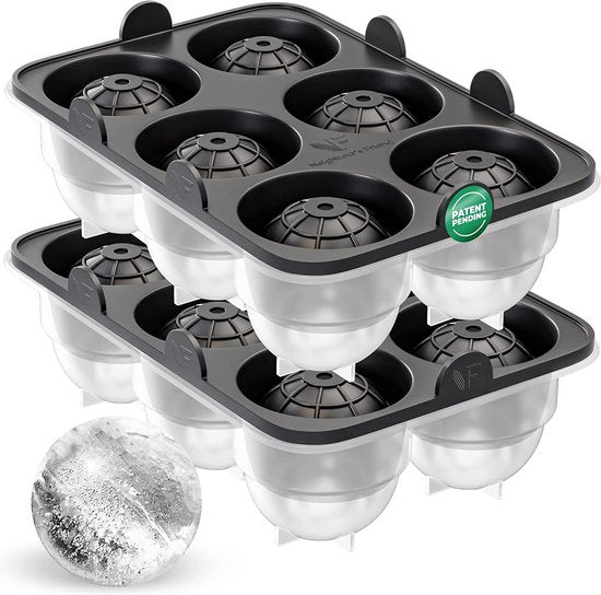 Moules à glaçons Neighbour's Friend - 2 Grands moules - 12 glaçons ronds - Lavable au lave vaisselle - ø4,5 cm - Noir