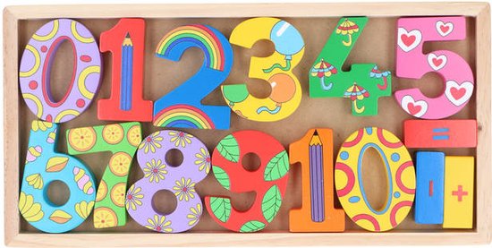 Marionnette - Chiffres en bois - Compter avec le bois - 15 pièces - 1 set