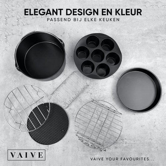 VAIVE Ensemble d'accessoires pour friteuse à air chaud - Convient à toutes les friteuses Airfryer XL et XXL - ⌀ 20 cm