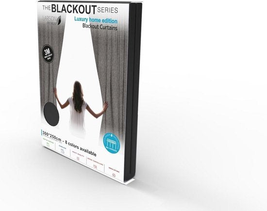 Larson Premium - Rideau premium - Luxury home edition - Avec anneaux - 3m x 2,7m - Taupe
