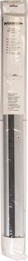 Fixman Tochtstrip - coupe-courant d'air - argent - aluminium - 91 x 8 cm - coupe-courant d'air de porte