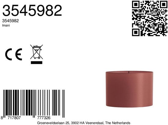 Light & Living - abat-jour - Imani - rose - textile - E27 - 3545982