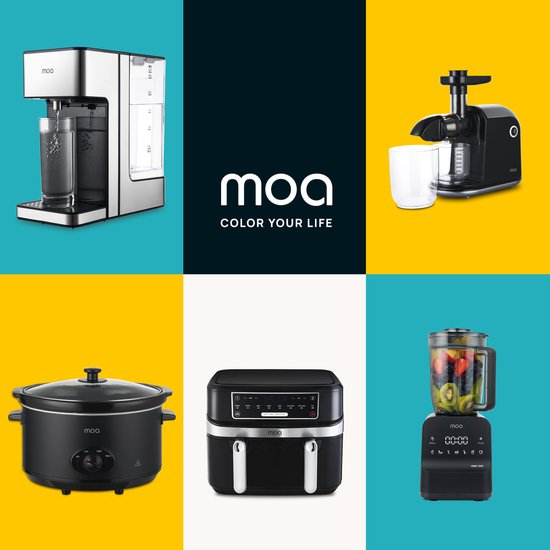 Mijoteuse MOA 6,5L - Ø 24,5cm - Cuvette intérieure en céramique - Couvercle transparent - 3 niveaux de température - Lavable au lave-vaisselle - Sans BPA - Noir