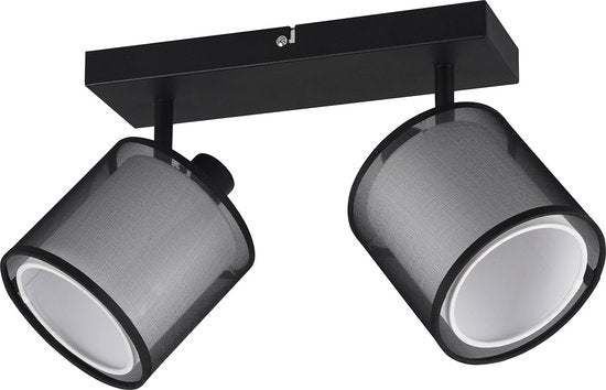 Trio leuchten - LED Ceiling Spot - Plafonnier - E14 - 2 lumières - Rectangle - Noir - Aluminium