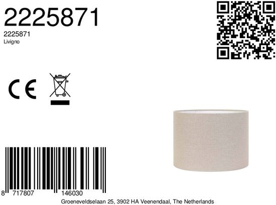 Light & Living - Abat-jour LIVIGNO - Ø25x18cm - Gris