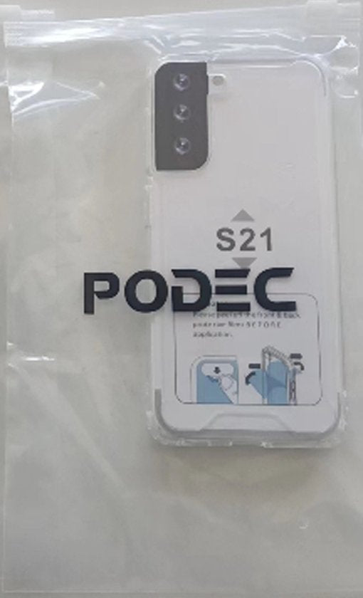 Podec Case suitable for Samsung Galaxy S21 Translucent Phone Case - Anti-Shock Case Cover with 1x Screen Protector