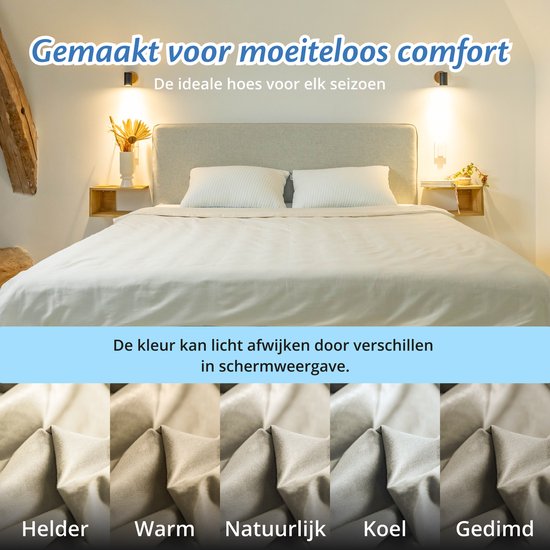 Housse pour la couverture d'aggravation d'Ella 150 x 200 CM - 7 KG & 9 KG - Housse en 100% coton biologique - Blanc biologique