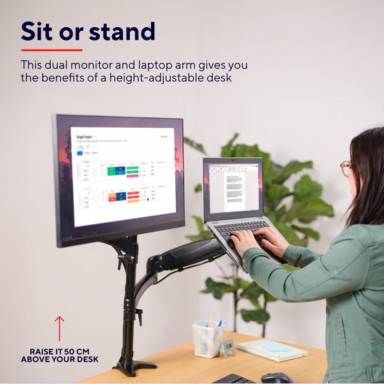 Trust Mara - Bras pour moniteur double - Moniteur et ordinateur portable
