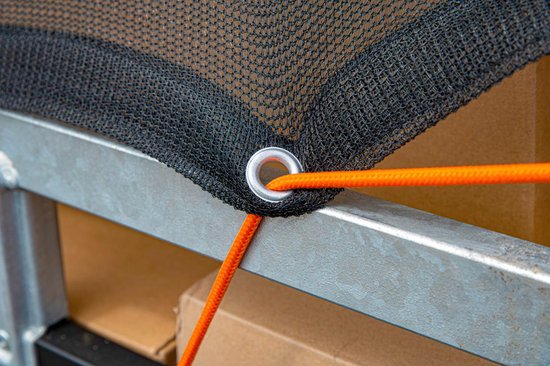 BLACK+DECKER Sangle d'arrimage 15 mètres - Incl. Sangle d'arrimage Oproller - Sangle d'arrimage - Corde de transport - Cordon élastique - avec parties réfléchissantes - Gestion du transport - Nylon/ Plastique - Orange/Noir