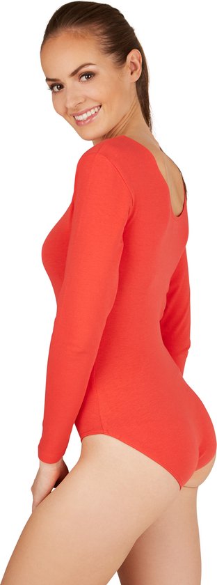 Dressforfun Shapewear - Body - Chemise - Body à manches longues avec col rond pour femmes - Rouge - L