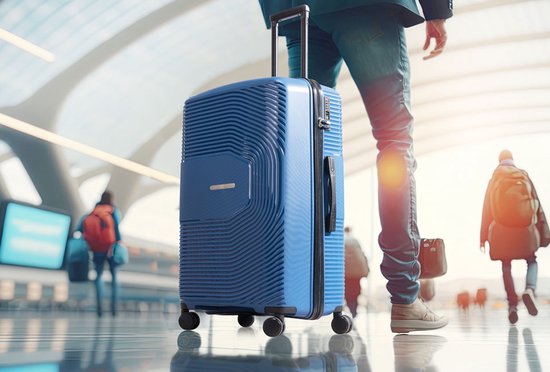 Ensemble de valises Milanoro 3 pièces - Polypropylène léger - Bleu - Roues 360° et serrure TSA