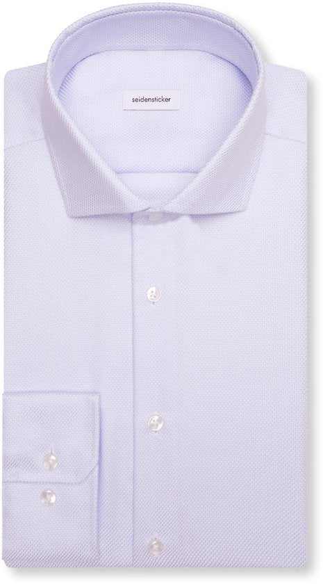 Seidensticker regular fit shirt - longueur des manches 7 - texturé - bleu - sans repassage - Taille : 44
