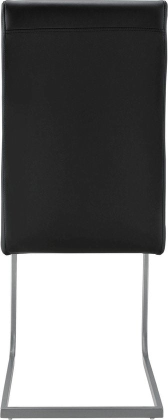 2 Chaises de salle à manger / chaise - Vegas - Cuir synthétique - Noir