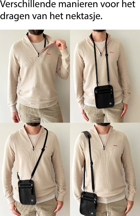 Portefeuille de voyage - Porte passeport - Porte passeport avec blocage RFID - Portefeuille de voyage - Coffre-fort de voyage - Portefeuille de voyage pour femmes et hommes - Noir