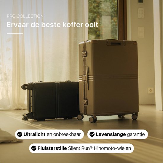 ONYX Hybrid Pro Hand Luggage Suitcase 35 Litres - Polycarbonate recyclé et design sans fermeture éclair - Valise de voyage avec serrure TSA et roues pivotantes - Trolley léger - Onyx Black