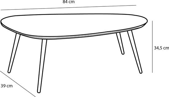 Table d'appoint - Mica Decorations Jailey - Lot de 2 - L84 x L39 x H39 cm - Bois recyclé - Noir