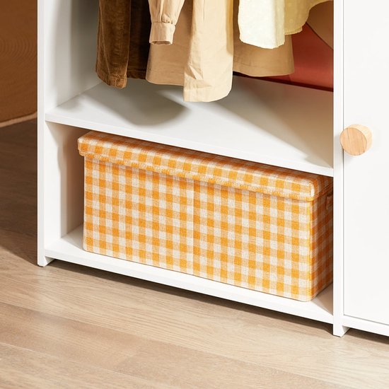 SoBuy Porte-vêtements pour enfants, Armoire avec 2 compartiments et 1 porte, solution de rangement pour chambre d'enfant, Blanc, 94x35x110 cm, KMB110-W