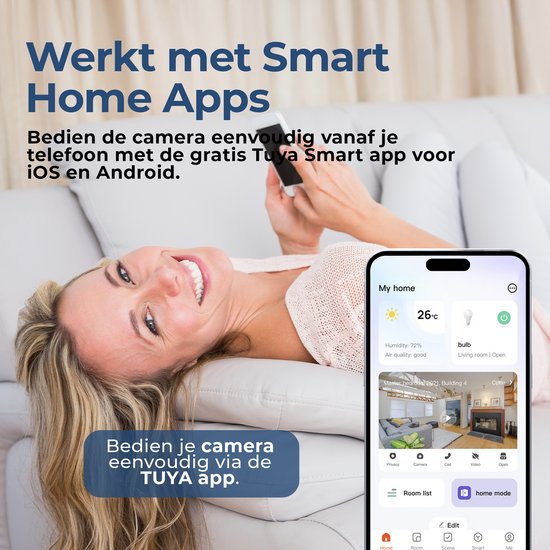 Caméra de sécurité Denver pour l'extérieur et l'intérieur - avec vision nocturne - avec WiFi et application - Full HD - détection de mouvement - IOC241