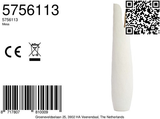 Light & Living Vase MESA en céramique crème - 19,5x19x92 cm