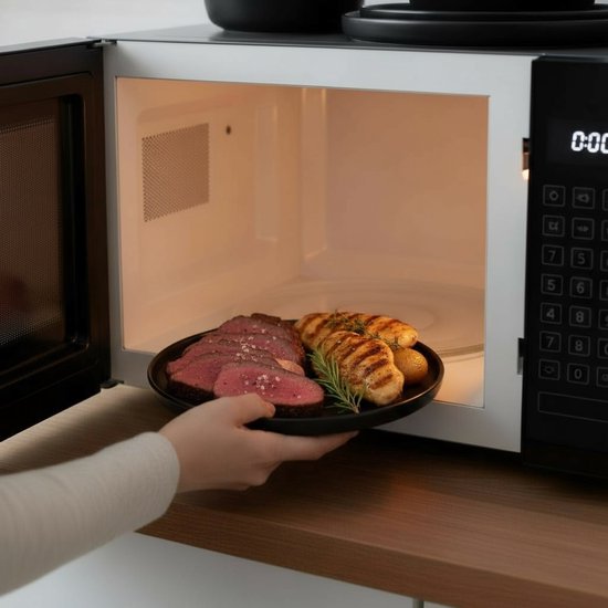 Luft Service de table 6 personnes - Service d'assiettes - Bols - Assiettes plates - Moderne - Faïence massive, céramique - Noir mat - 18 pièces