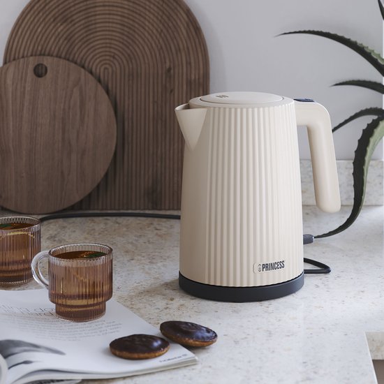 Bouilloire Princesse Wave 236048 - Rétro - 1,7 litres - 2200W - Beige