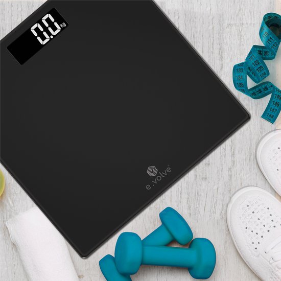 e.volve Personal Scale Digital - Black - Balance de précision - Balance numérique - Piles incluses - Balance de précision - Balances