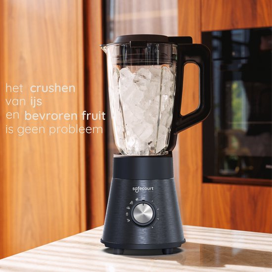 Safecourt Kitchen Power blender - 5 programmes automatiques - Smoothie maker - 1300 watts - Noir