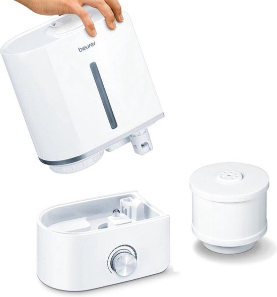 Beurer LB 45 Humidificateur - Ultrasonique - Aroma - Jusqu'à 30 m2 - Faible niveau sonore - Réservoir d'eau de 4 L - 2 buses de brumisation - Garantie 3 ans - Blanc