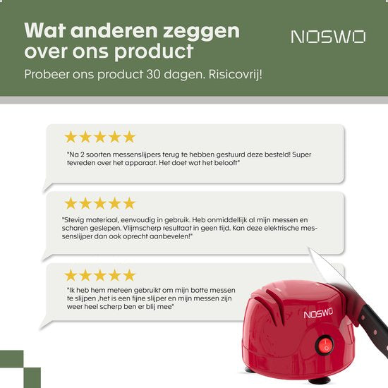Noswo Aiguisoir électrique pour couteaux - Multifonctionnel - Convient aux couteaux, tournevis et ciseaux - Antidérapant - Rouge