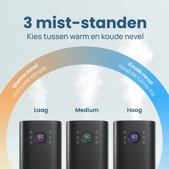 Auronic - Humidificateur - Capacité 4 l - Avec Aromathérapie & Mode Nuit - Sans BPA & Silencieux - Buse 360 degrés - Plastique - Noir