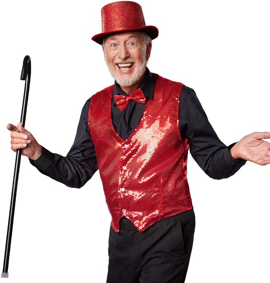 Dressforfun noeud papillon à paillettes - rouge - Déguisement carnaval - Halloween - Déguisement - Vêtements de fête - Vêtements de carnaval - Fête - Vêtements de fête