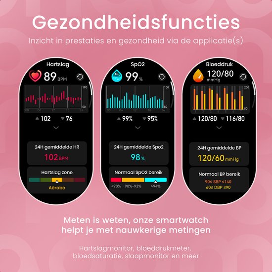 Maoo Ventura AMOLED Smartwatch Ladies - Acier inoxydable et bracelet en silicone 3x - Podomètre - Moniteur de fréquence cardiaque - Moniteur de sommeil - Multisport - Convient à Android et iOS - Noir