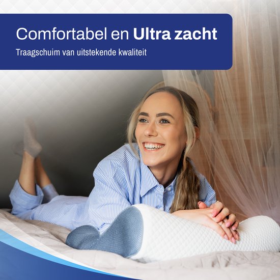Oreiller ergonomique Sleeptight - Oreiller anti-ronflement orthopédique - Oreiller anti-apnée rafraîchissant - Mousse à mémoire de forme moyennement souple - Dormeur latéral - 60x40x12cm