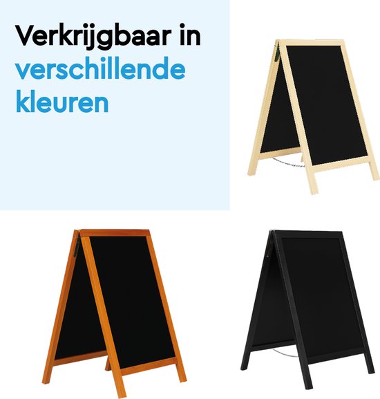 BRASQ Chalkboard noir - 55x 85 CM - Tableau noir - Enseigne publicitaire - Enseigne de trottoir - Double face - Pour l'intérieur et l'extérieur - Hospitalité