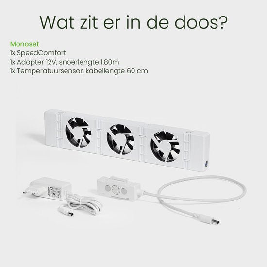 SpeedComfort Radiator Fan Mono Set - Efficacité énergétique - Réchauffement 2x plus rapide - Jusqu'à 22% d'économie d'énergie - Simple à installer - Silencieux - Produit hollandais - Blanc