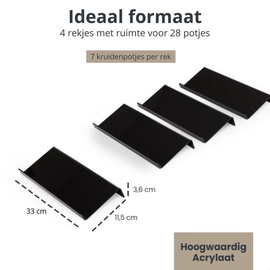 Organess Spice Rack Drawer - 4 Layer - For 28 Spice Jars - Acrylic - Spice Organiser - Kitchen Drawer Organiser