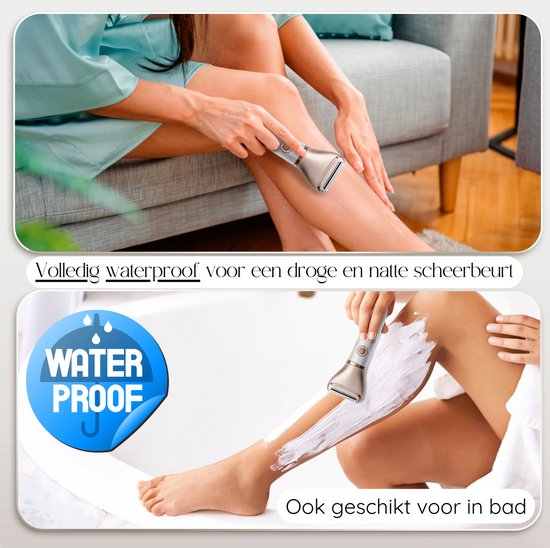 Rasoir féminin 2-en-1 + tête de rasage supplémentaire - Visage - Aisselles - Jambes - Maillot - Rasoir féminin - Epilateur électrique - Epilation visage femmes - Tondeuse femmes - Ladyshaves Bikini - Rechargeable par USB