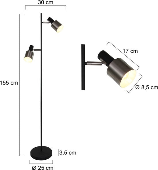 Lampadaire Anne Lighting Fjorgard - Noir
