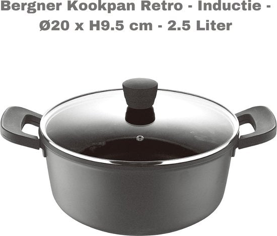 Bergner Poêle de cuisson Retro - Induction - D20 x H9,5 cm - 2,5 litres