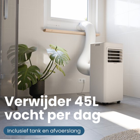 Auronic Mobile Air Conditioner - 9 000 BTU - 3 en 1 - Climatisation avec 2 kits d'étanchéité de fenêtre - Ventilateur - Déshumidificateur - refroidit jusqu'à 25m² - Blanc