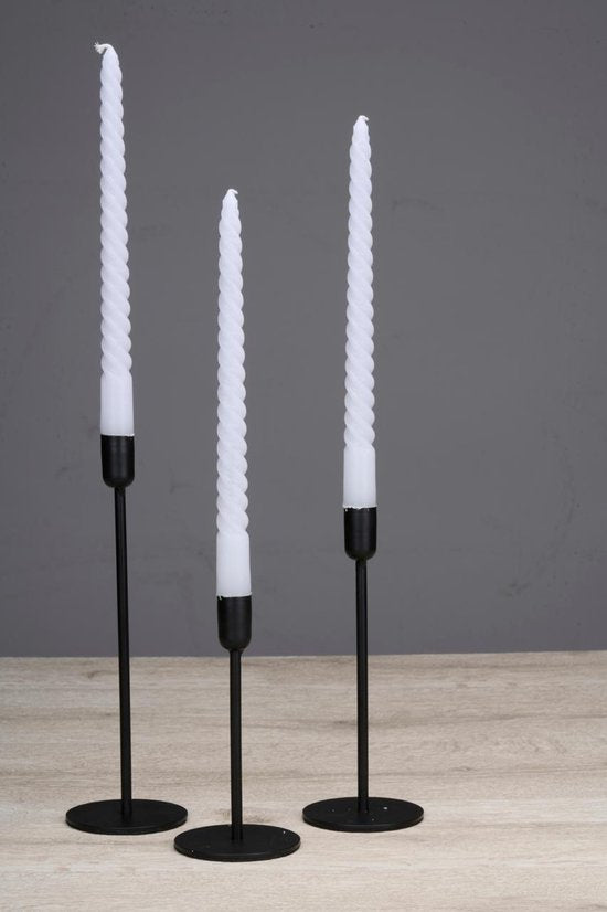Arti Casa Candlesks Black - Bougeoirs 3 Pièces - Convient aux bougies Ø2cm - Métal