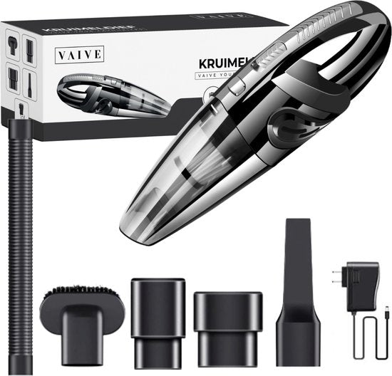 Aspirateur à main Turbo-7 - VAIVE - Aspirateur sans fil - Accessoires inclus - Noir / Gris