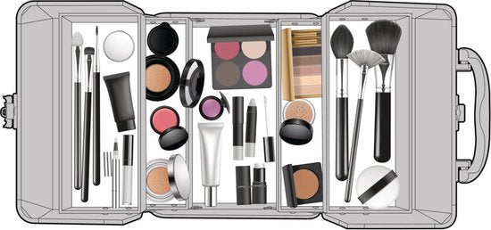 Touch Of Beauty Make Up Case Silver - Organisateur de cosmétiques - avec poignée et serrure à clé