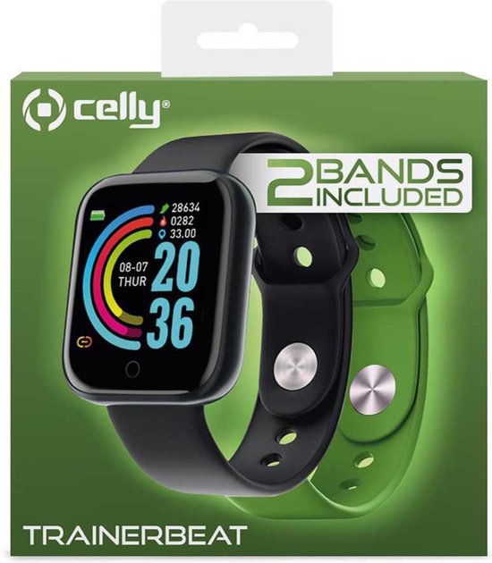 TRAINERBEAT - Smartwatch - montre connectée 2 bandes incluses - Vert