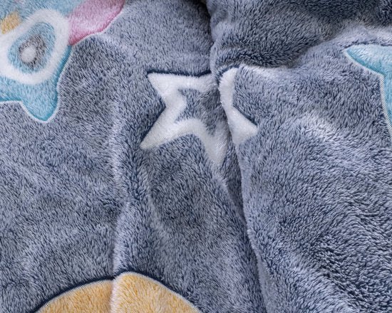 Sleeptime - Hibou de nuit - Housse de couette 140X200/220 + 1 x taie d'oreiller 60x70 - Bleu